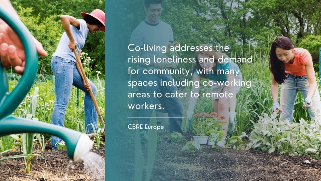 Co-living voorziet in de behoefte aan gemeenschap.
