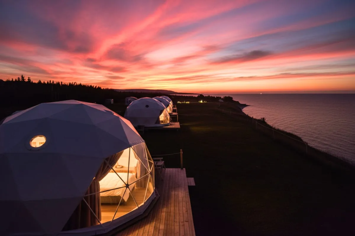 Glamping site under the stars