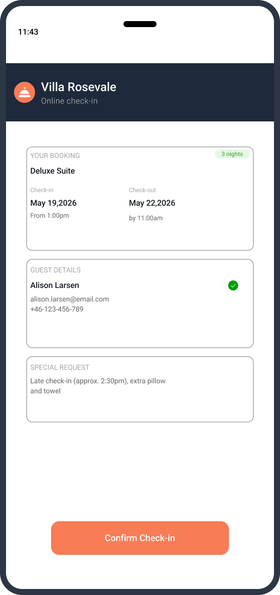 Huésped haciendo el check-in desde el móvil mientras se desplaza
