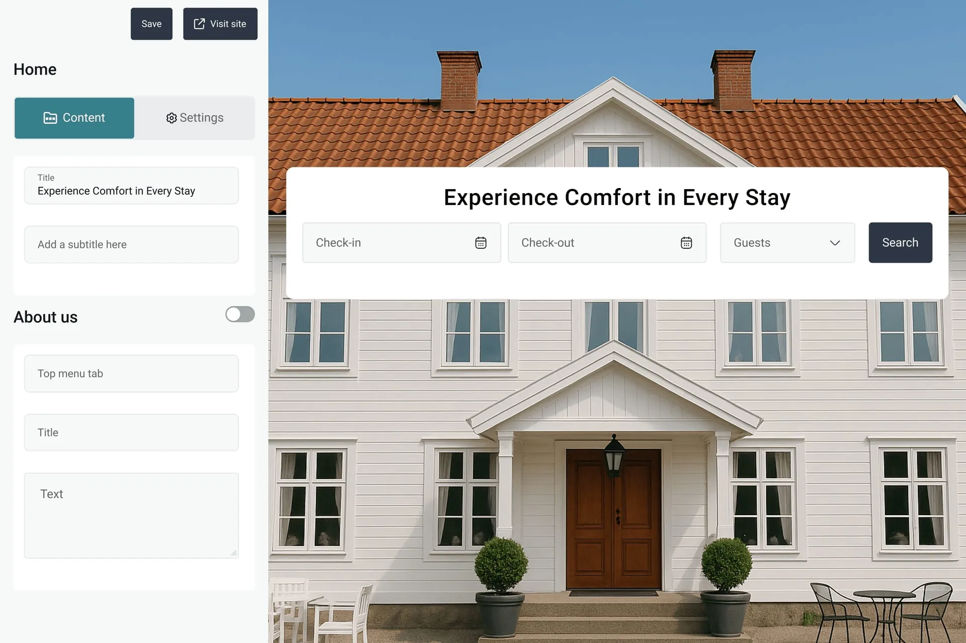 Sirvoy website builder preview